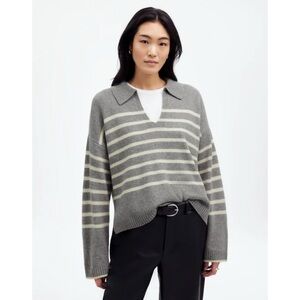 Madewell Cashmere-Wool Blend Polo Sweater - Size Medium